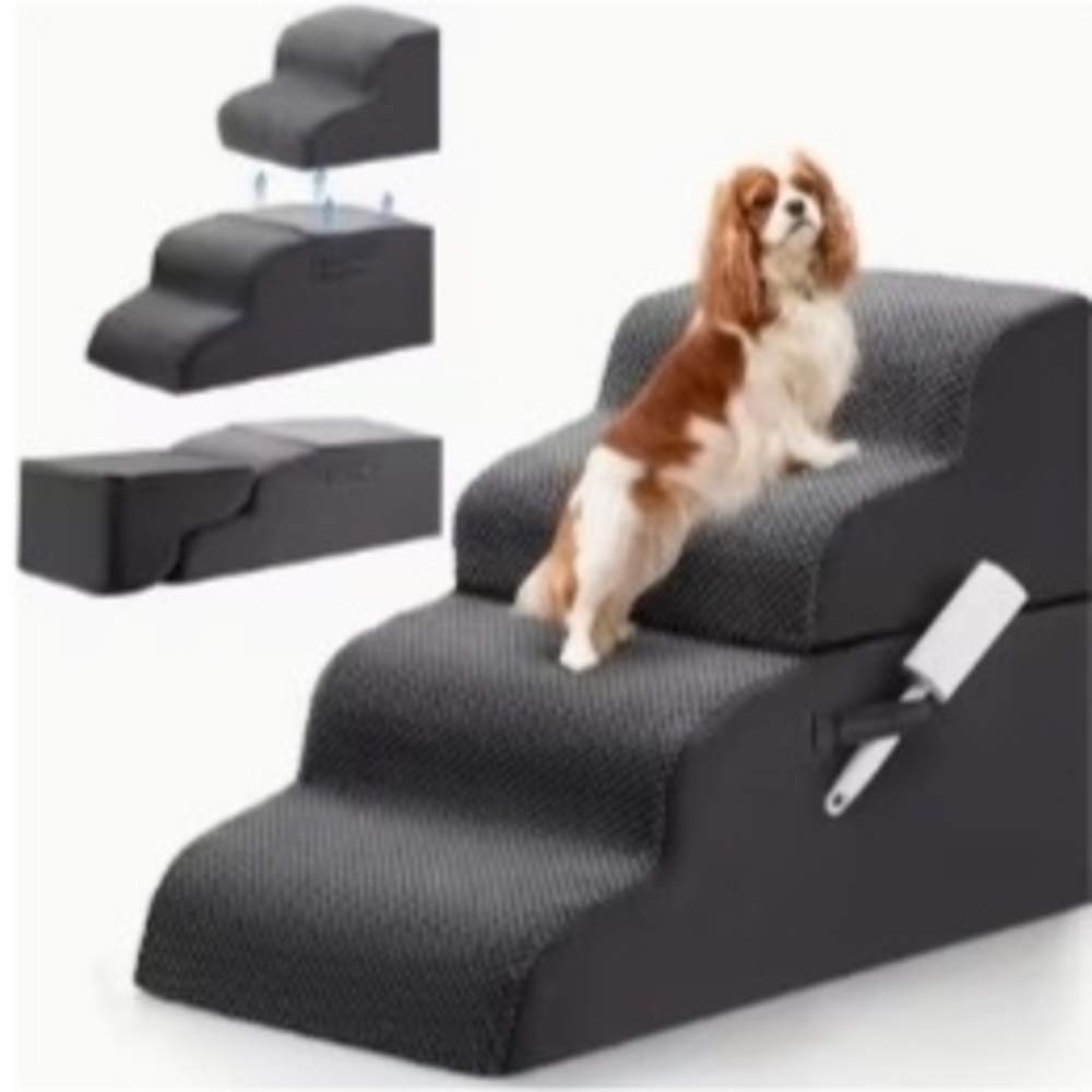 NWT Extra Wide Pet Stairs, 2 or 4 Steps w/ Storage and Lint Roller